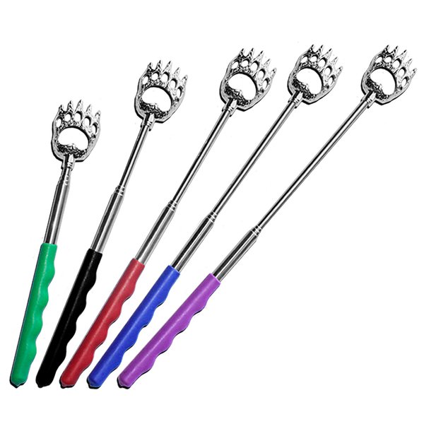 RMS 5 Pack Telescoping Back Scratcher - Extendable Telescope Back Scratchers - Bear Claw Metal Telescopic Backscratcher Eliminating Back Itching in Black, Blue, Green, Purple, Red Color