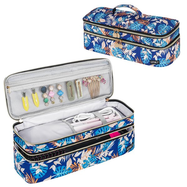 LEFOR·Z Double-Layer Travel Carrying Case Bag Comapatible with Revlon One-Step Hair Dryer Brush/Volumizer/Styler/Hot Tools/Shark FlexStyle/Dyson Airwrap Styler and Attachment,Colorful(Bag Only)