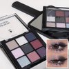 TKDKSFD 9 Color Eye Shadow Palette Purple Smokey Glitter Pearly Acrylic Transparent Eyeshadow Palette Korean Charming Eyes Make Up Palette