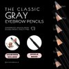 Eye Embrace Warm Betty Classic: Light Gray Wooden Eyebrow Pencil – Waterproof, Double-Ended Pencil with Sharpener & Spoolie Brush, Cruelty-Free