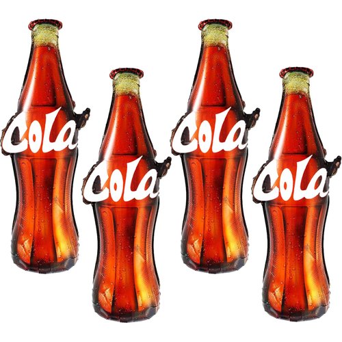 CYMYLAR 4 Pieces Cola Themed Party Balloons Cola Foil Balloons Party Supplies for Birthday Concert Band Bar Stage Music Themed Party Decoratio