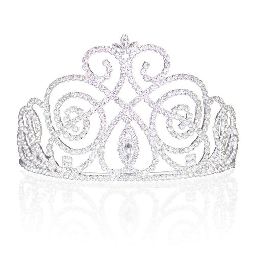 Anderson's Octavia Rhinestone Tiara, 4 Inches, Woman's Crown, Wedding/Prom Tiara