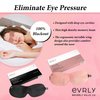 EVRLY Beverly Hills Eye Mask Designed for Eyelash Extensions, 3D Contoured Design, Soft Fabric, Deep Eye Cavities, Form Fitting, Adjustable Headband Strap, No Pressure Sleep & Travel Eye Mask (Black)