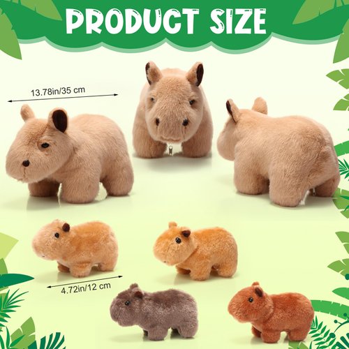 Hollowfly 5 Pcs Capybara Stuffed Animals Capybara Plush Set Gift for Kids Mommy with 4 Cute Babies Inside Soft Stuffed Capybara Plushies for Boys Girls Birthday Party Favors(Light Color)
