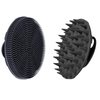 INNERNEED Food-Grade Soft Silicone Body Scrubber Shower Brush, with Scalp Massager Shampoo Brush, Wet & Dry Manual Scalp Care Hair Washing (Black)