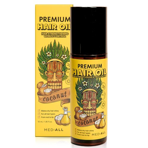 MEDIALL Intensive Hair Oil Serum for Frizzy & Damaged Hair |Hair Regrowth Tonic | Hydrating & Moisturizing Hair Growth Serum w/Coconut, Argan, Avocado, Camellia Seed & Olive Oils (1.85 fl oz)
