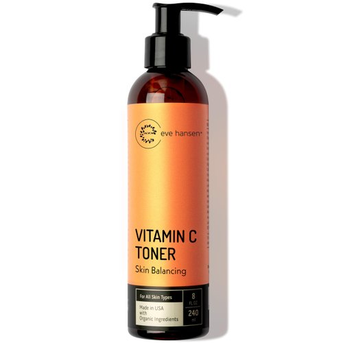 Eve Hansen Vitamin C Toner for face | 8 oz Hydrating Facial Toner & PH Balancing Pore Minimizer with Anti Aging Aloe, Citric Acid & Tea Tree | Skin & Face Toner for All Skin Types & Even, Clear Skin