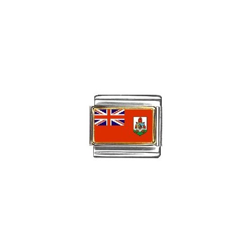 Clearly Charming Bermuda Flag Italian Charm Bracelet Link