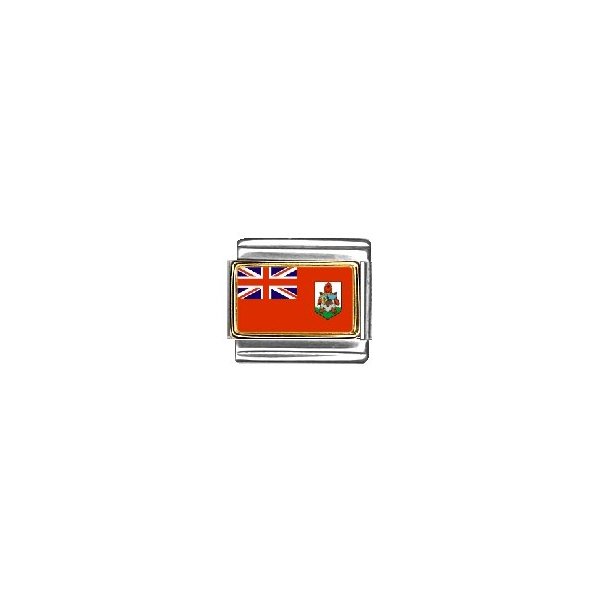Clearly Charming Bermuda Flag Italian Charm Bracelet Link