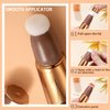 Cream Contour Beauty Wand,Xcreando Liquid Contour Stick with Cushion Applicator Silky Liquid Bronzer Stick Waterproof Lightweight Face Concealer Contouring with Natural Matte Finish(#05 Rose Gold)