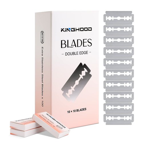 100 Count Razor Blades - Mens Razor Blades for Shaving - Stainless Steel Double Edge Razor Blades for a Smooth and Precise Shave