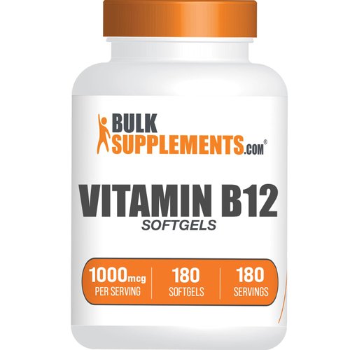 BULKSUPPLEMENTS.COM Vitamin B12 1000 mcg Softgels - Cyanocobalamin, Vitamin B Supplements, B12 Pills - Gluten Free, 1 Vitamin B12 Softgel per Serving, 180-Day Supply, 180 Softgels