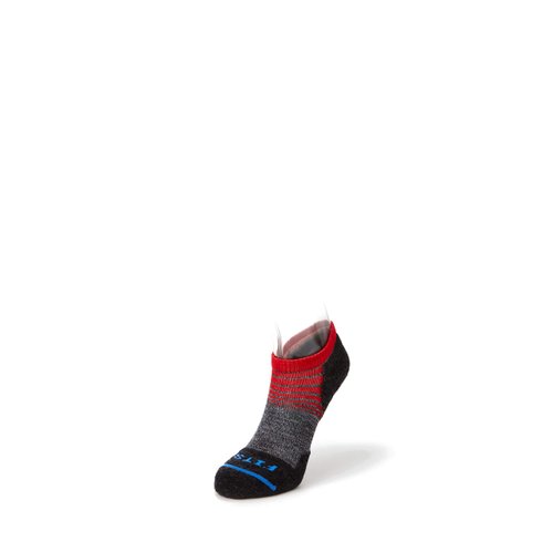 FITS Light Runner – No Show: Running Socks for Workouts,Trail Running, Crossing Training, and Fitness,,Charcoal/Red, S