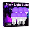 Onforu 15W LED Black Light Bulbs, A19 E26 Blacklight Bulb 120W Equivalent, Purple Bulb 385-400nm, Glow in The Dark for Halloween, Black Light Party, Body Paint, Fluorescent Poster, 6 Pack
