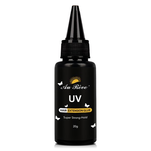 UV Hair Extension 20g Glue Strong UV Light Hair Extensions Kit Fast Drying Clear Hair Glue for Extensions Long Lasting Waterproof Wig UV Glue Extension