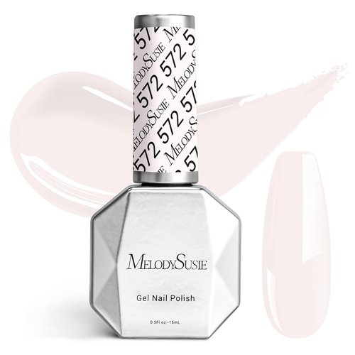 MelodySusie White Gel Nail Polish,15ML Milky Pink White Color Nails Soak Off UV LED White Gel Pol...
