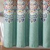 Lush Decor Boho Chic Shower Curtain, 72" x 72", Seafoam & Red
