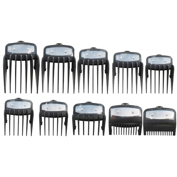 INGQI New 3170-400 Hair Clipper Guards Guides Set, 10pcs 1/16", 1/8", 3/16", 1/4", 3/8", 1/2", 5/8", 3/4", 7/8" and 1" Cutting Guides for Wahl 08147, 08110, 08466, 08148