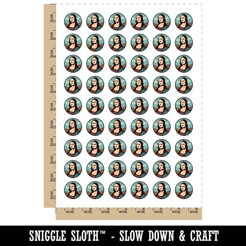 Mona Lisa Painting by Leonardo Da Vinci Temporary Tattoo Water Resistant Fake Body Art Set Collection - 54 1" Tattoos (1 Sheet)