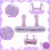 Sibba Face Wash Headband, Cute Cartoon Purple Coral Fleece Elastic Hairband for Facial Cleansing, Showering, Makeup, Spa, Sports, Yoga, Running, Beauty Skincare, One Size Fits Most, Women, Adult