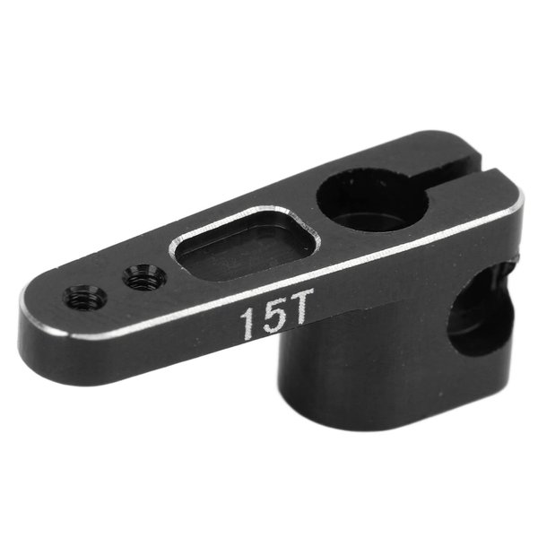 RC Servo Arm,Metal Servo Arm Aluminum Alloy 15T Stable RC Steering Servo Horn for AXIAL SCX24 1/24 RC Car(Black)