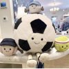 OUKEYI 11.8 "/30cm Basketball Plush Pillow, Soft Football Shaped Plush Pillow,Basketball/Football Plush Toy Sport Theme Plushie Soccer Stuffed Toys (Football)