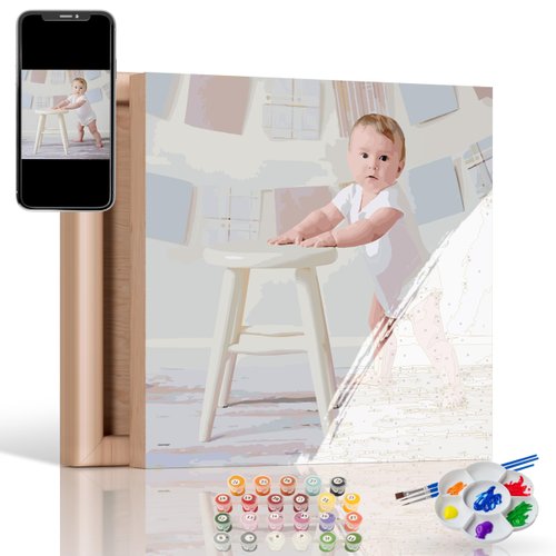 Dazella Custom Paint by Number, Personalized Adult Digital Oil Painting Kit, Unique Mother's Day Gifts for Mom, DIY Digital Oil Paintings for Beginners, Gifts for Dad, Unique Home Decoration
