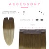 Marat Wire Hair Extensions 12 inch 70g Walnut Brown to Ash Brown and Bleach Blonde Remy Human Hair Extensions with Fish Line Invisible Wire Hair Extensions Real Human Hair Hair Extensions