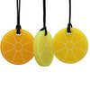 Xtra Tough Lemon Sensory Chew Necklace - Chewing Necklace Teething Necklace Teether Necklace Chew Toys for Kids, Boys or Girls - Teething Toys Designed for Chewing, Autism Sensory Teether Toy (3 Pack)