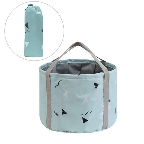 14L Collapsible Foot Soak Tub Bath with Handles for Soaking Kids Small Feet, Portable Foot Spa Bag Bucket Basin for Travel Camping, Green