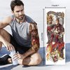 Full Arm Temporary Tattoo for Men, 12 Sheets Skull Skeleton Sleeve Tattoos Temporary, Fake Tattoos That Look Real, Tigers, Dragon, Koi, Lion