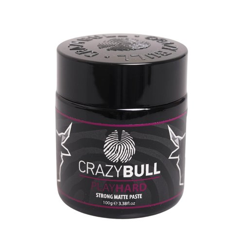 CrazyBull Hair Play Hard Strong Matte Paste - Volumizing Hair Products - Cruelty-Free Styling Cream with Melon Scent - No Flake Hair Paste - 3.38 oz