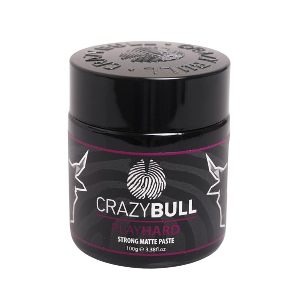 CrazyBull Hair Play Hard Strong Matte Paste - Volumizing Hair Products - Cruelty-Free Styling Cream with Melon Scent - No Flake Hair Paste - 3.38 oz
