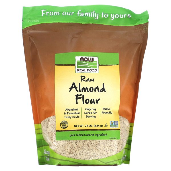 NOW Foods, Almond Flour with Essential Fatty Acids, 5 g Carbs per Serving, 22-Ounce (Packaging May Vary)