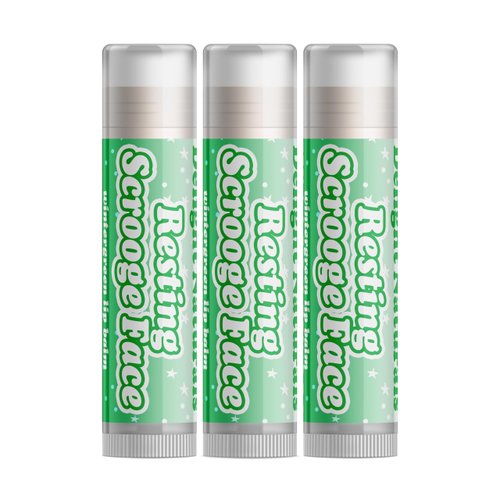 Delight Naturals Delightfully Rude Resting Scrooge Face Christmas Lip Balm - Set of Three