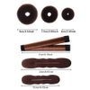 iFlyMars Hair Accessories Set - Foam Sponge Bun Shapers, Magic French Twist Clip, Snap Bun Makers, Elastic Bands, and Hair Pins (Brown)
