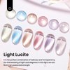 Beetles Cat Eye Gel Nail Polish Set, 6 Colors Jelly Pink Translucent Blue Green Purple Light Lucite Collection Sheer Gel Polish Soak Off LED Nail DIY Art Salon At Home Gifts for Women