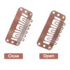 Yolev 50PCS Wigs Snap Clips Hair Extension Clips 6-Teeth U-Shape Metal Silicon Wig Hair Extension Clips for Women Hairpiece (Light Brown)