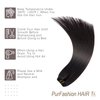 PurFashion Clip in Hair Extensions, Natural Black 12inch 70g 7pcs Clip in Hair Extensions Real Human Hair, Straight and Soft Remy Human Hair