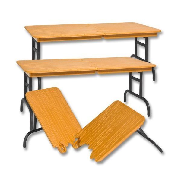 Set of 3 Brown Breakable Tables for Wrestling Action Figures