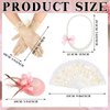 Sintege 4 Pcs Girls Tea Party Supplies Set Tea Party Gloves Hats Girls Tea Party Necklace Fan for Girls Tea Party Favor(Champagne)