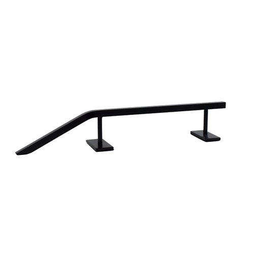Teak Tuning Fingerboard Rail with Pole Jam Entrance, 12.5" - Custom Designed Solid Steel Construction, Matte Powder Coated Finish in Black - Superior Non-Slip Foam Feet