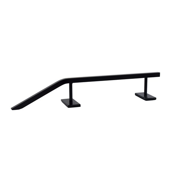 Teak Tuning Fingerboard Rail with Pole Jam Entrance, 12.5" - Custom Designed Solid Steel Construction, Matte Powder Coated Finish in Black - Superior Non-Slip Foam Feet