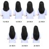 REMY HAIR Black Wig with Bangs 20 Inch Long Straight 100% Human Hair Wig Glueless None Lace Front Wigs Unprocessed Brazilian Virgin Hair Wig with Bangs Natural Color