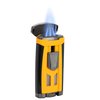 Xikar HP3 Inline Triple Flame Cigar Lighter, Attractive Gift Box, EZ-View Red Fuel Window, Honeycomb Texture, Burnt Yellow