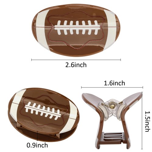 Hapdoo Brown Football Hair Clips, Football Hair Claw Clips Game Day Rugby Hair Accessories Gifts for Women Girl