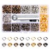 Metal Grommet Kit 3/16 inch 400Pcs Grommets Eyelets Sets with 3 Pieces Install Tool Kit and Box for Shoes Clothes Crafts Bag DIY Project 4 Colors