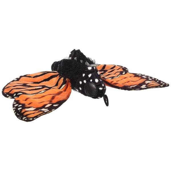 Folkmanis Monarch Life Cycle Reversible Hand Puppet Plush, Red-Orange/Purple/Black, 8"