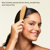 Boar Bristle Slick Back Hair Brush for Create a Sleek Frizz Free Hairstyle, Smoothing & Sleek Ponytail Bun Hairbrush with Wide 7 rows of bristle bristles for Sectioning & Parting for Women