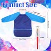 PLMMOUT 6 Pack Kids Art Smocks,Toddler Art Smock,Kids Painting Apron Long Sleeve with 3 Pockets,Waterproof Toddler Painting Smock,Toddler Smocks for Painting (3 Colors,Included 8 Paint Brushes)
